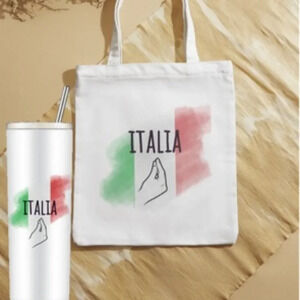 🇮🇹 Italian Pride Set – Canvas Tote Bag & 20oz Tumbler – Italia 🇮🇹